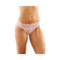 Ivy Lace Bikini Panty With Lattice Cut-Out Back Light Pink S/M by Fantasy Lingerie