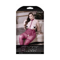 Sheer Bad Habit Harness Stockings & Butterfly Pasties Set Magenta Queen by Fantasy Lingerie