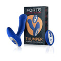 Forto Thumper Rechargeable Remote-Controlled Silicone Thumping Anal Vibrator Blue by Forto