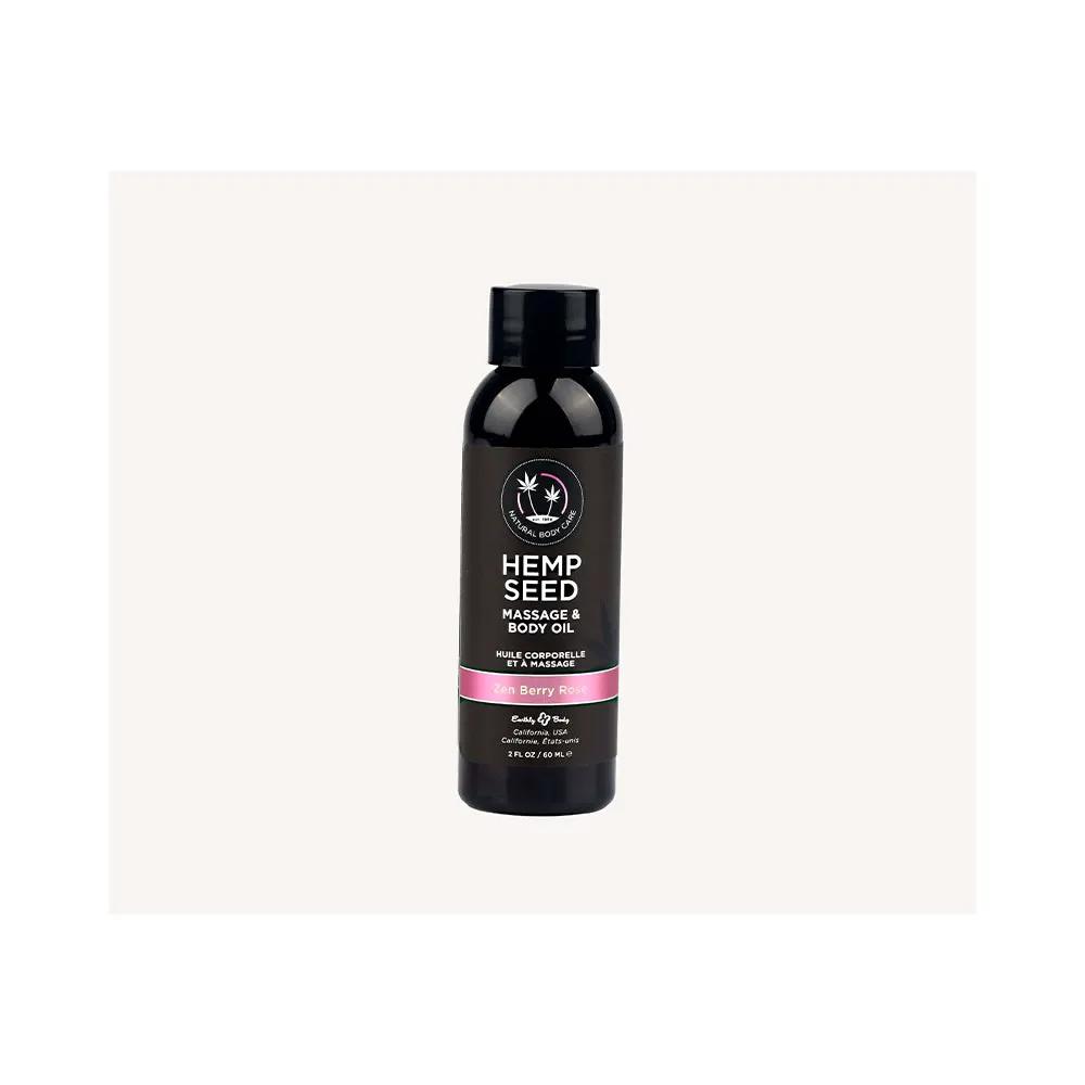 Earthly Body Hemp Seed Massage & Body Oil Zen Berry Rose 2 oz. by Earthly Body