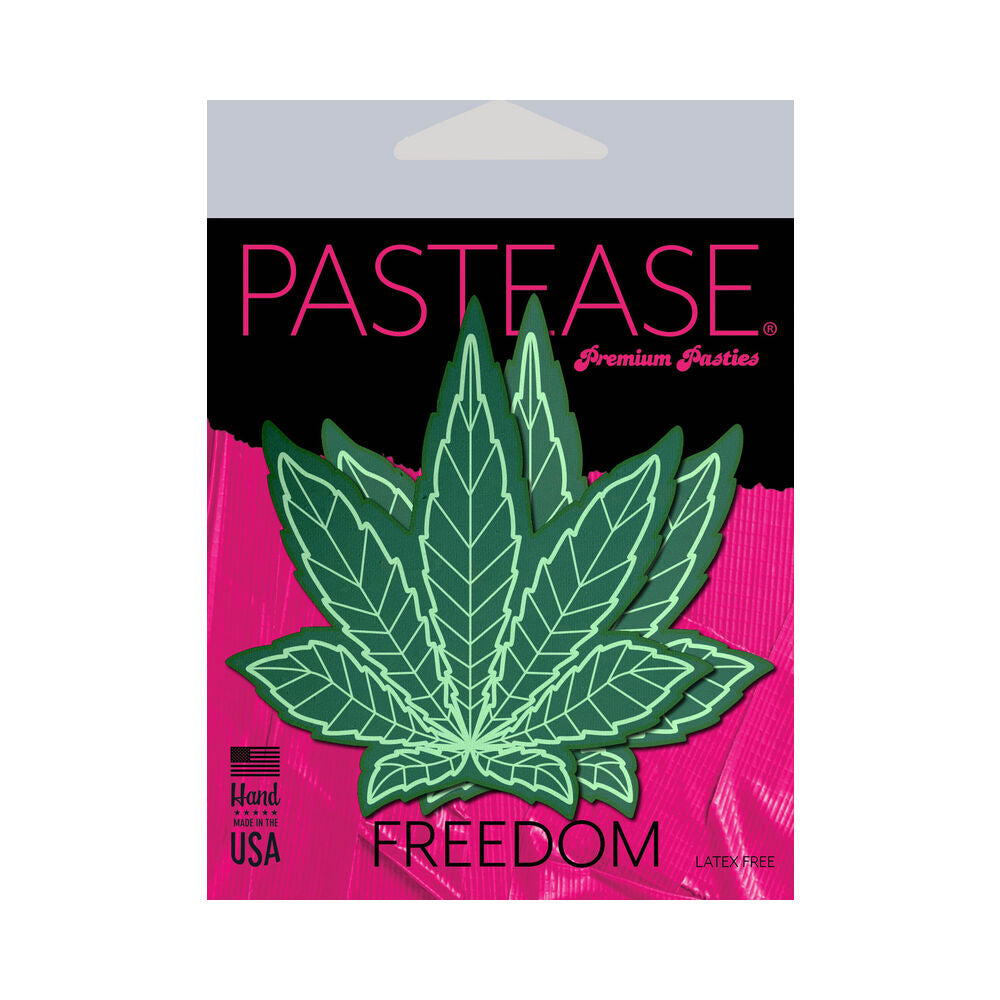 Pastease Indica Pot Leaf: Green Weed Nipple Pasties by Pastease
