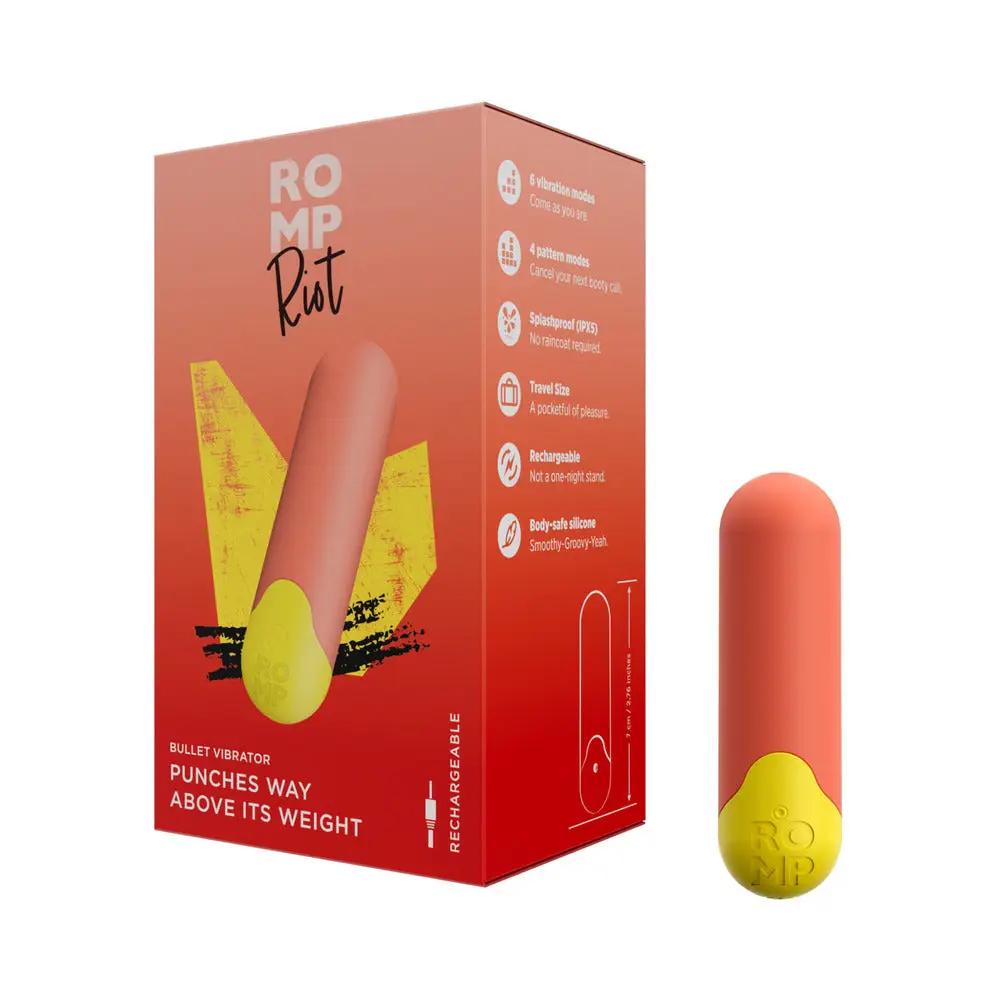 ROMP Riot Rechargeable Bullet Vibrator Light Orange by ROMP