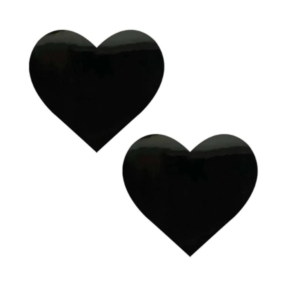 Neva Nude Pasty Black Wet Vinyl Dom Squad Heart by Neva Nude