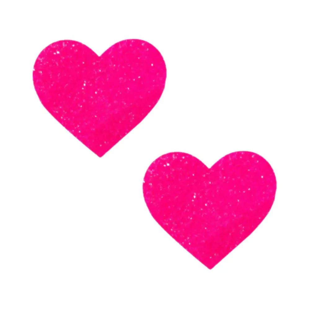 Neva Nude Pasty Super Sparkle Watermelly Pink Blacklight Glitter I Heart U by Neva Nude