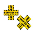 Pastease Crossed Caution Tape Nipple Pasties by Pastease