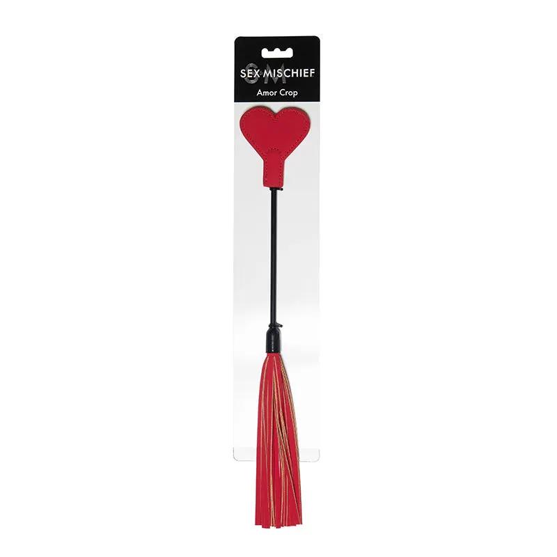 Sportsheets Sex & Mischief Amor Crop Heart-Shaped Dual-Ended Flogger Red by Sportsheets