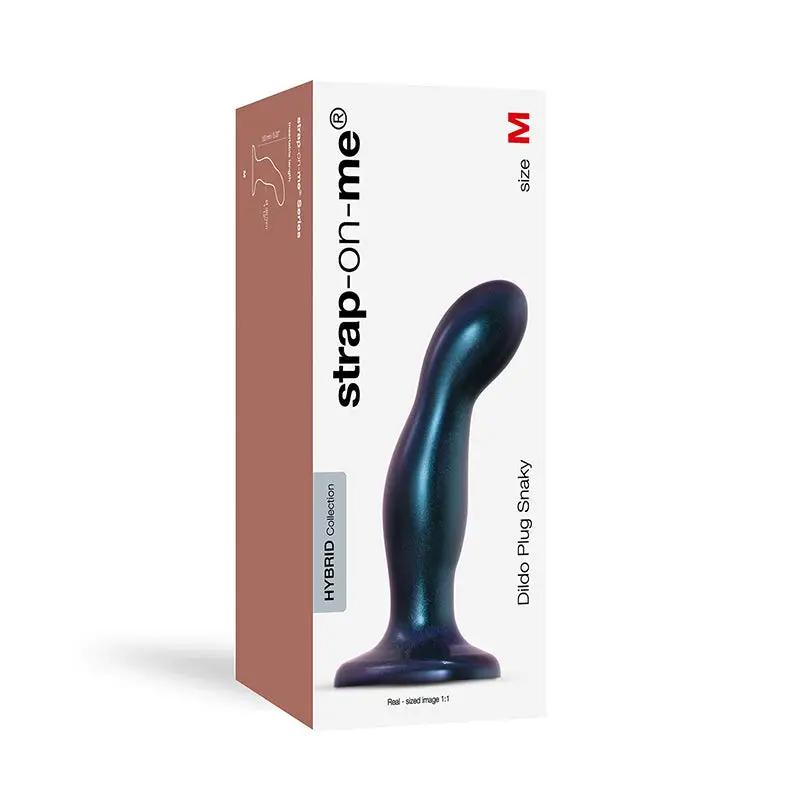 Strap-On-Me Dildo Plug Snaky Metallic Blue Medium by Lovely Planet