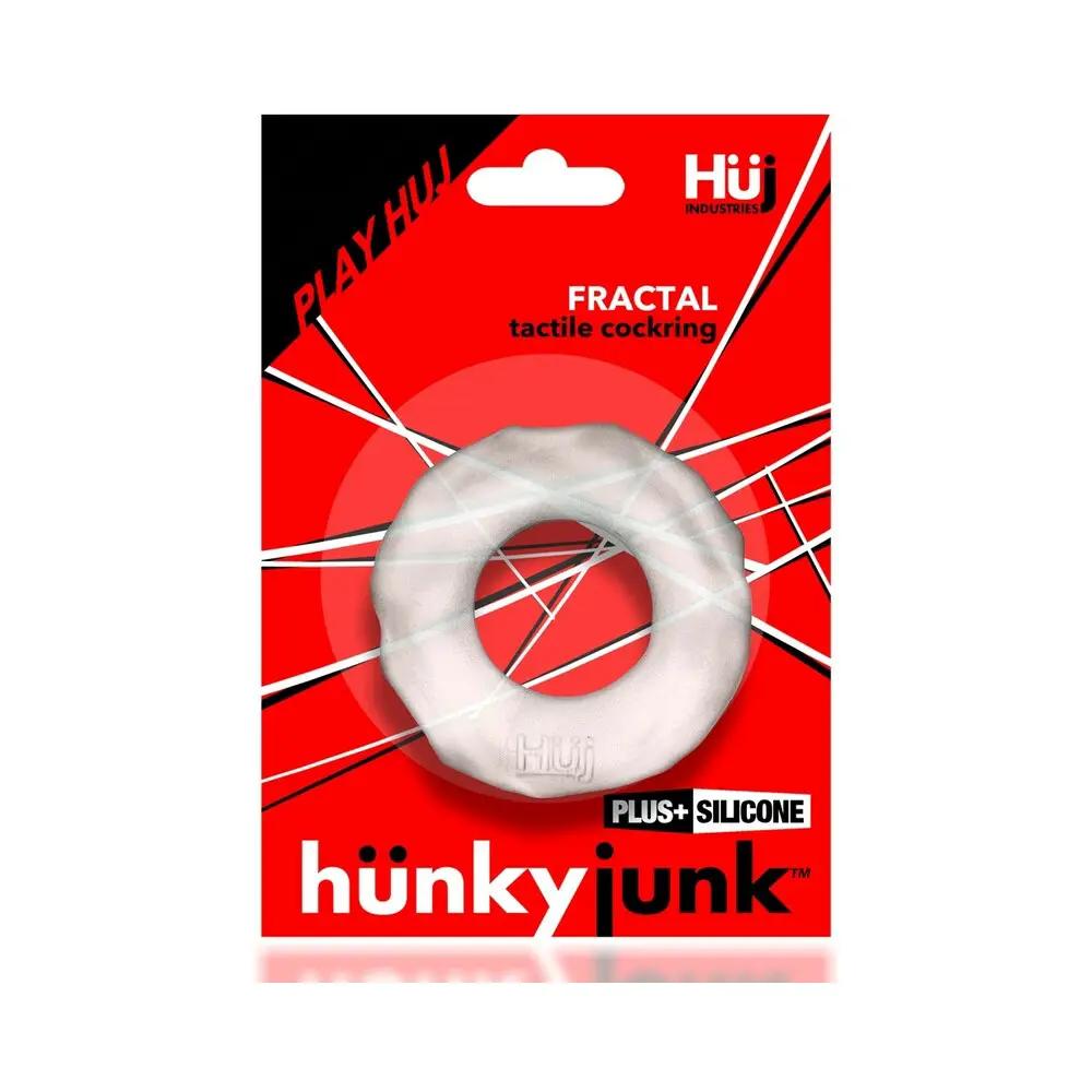 Hunkyjunk Fractal Tactile Cockring Clear Ice by Oxballs