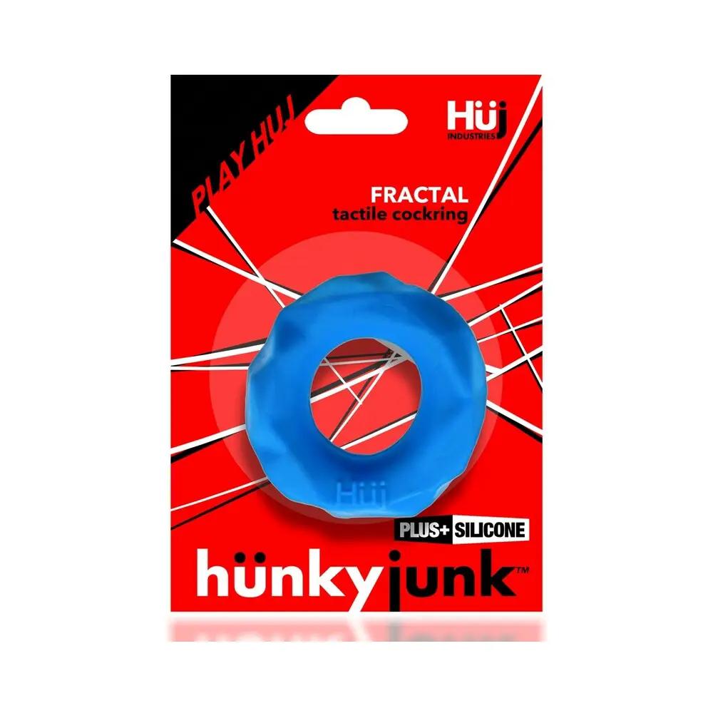 Hunkyjunk Fractal Tactile Cockring Teal Ice by Oxballs