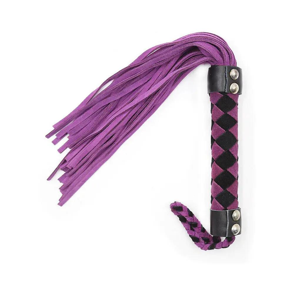 Ple'sur 15.5 in. Leather Flogger Purple by Ple'sur