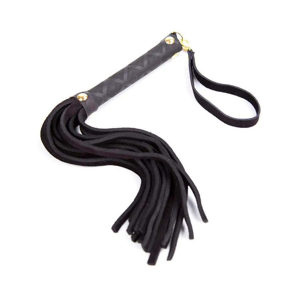 Ple'sur 11 in. Mini Leather Flogger Black by Ple'sur