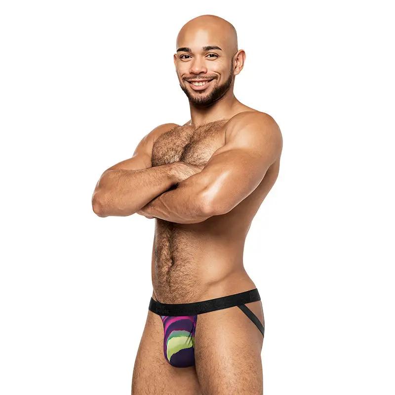 Male Power Galactic Strappy Ring Jock Print S/M by Male Power