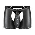 Male Power Fetish Poseidon Chap-Style Short Black L/XL by Male Power