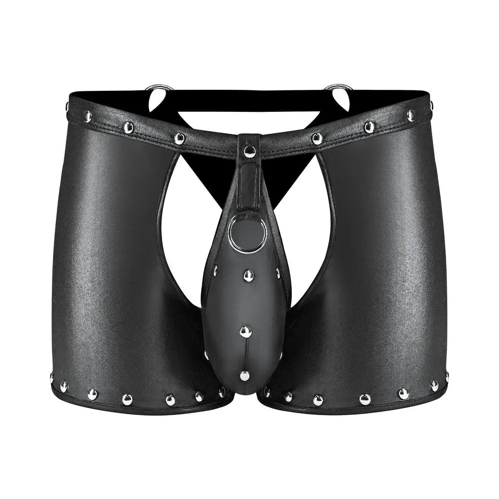 Male Power Fetish Poseidon Chap-Style Short Black L/XL by Male Power