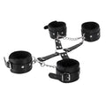 Male Power Leather All 4's Fuzzy Cuff Set Black by Male Power