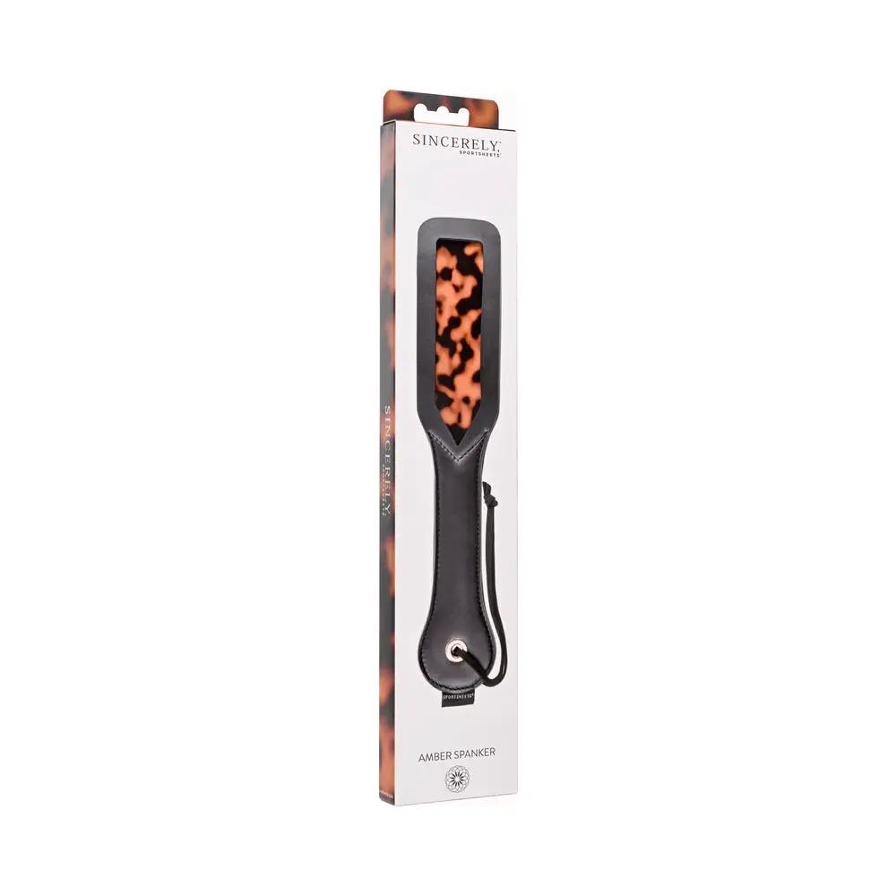 Sincerely, Sportsheets Amber Layered Spanker Tortoiseshell by Sportsheets