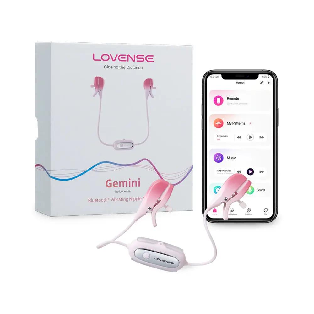 Lovense Gemini Bluetooth Rechargeable Vibrating Nipple Clamps by Lovense