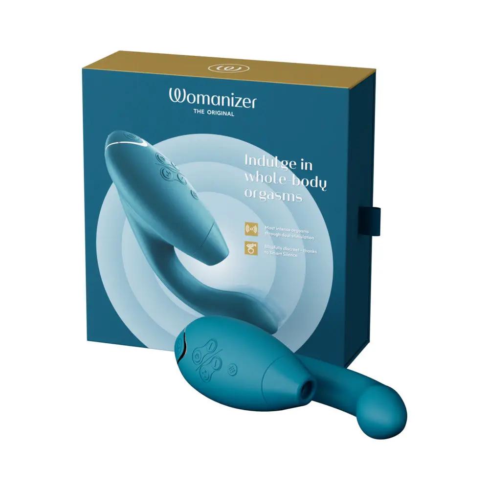 Womanizer Duo 2 Rechargeable Dual Stimulation Pleasure Air and G-Spot Vibrator Petrol by Womanizer