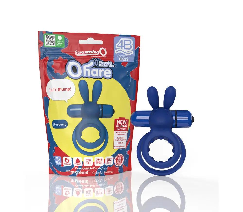Screaming O 4B Ohare Vibrating Rabbit Double Cockring Blueberry by Screaming O