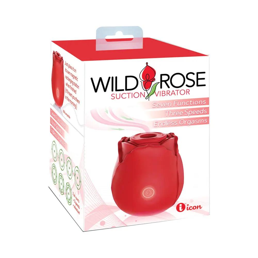 Wild Rose The Classic Suction Vibrator Red by Icon Brands