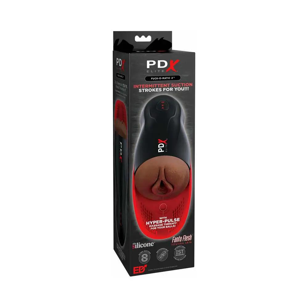 PDX Elite Fuck-O-Matic 2 Rechargeable Vibrating Suction Stroker with Silicone Pulsation Cradle by PDX Brands