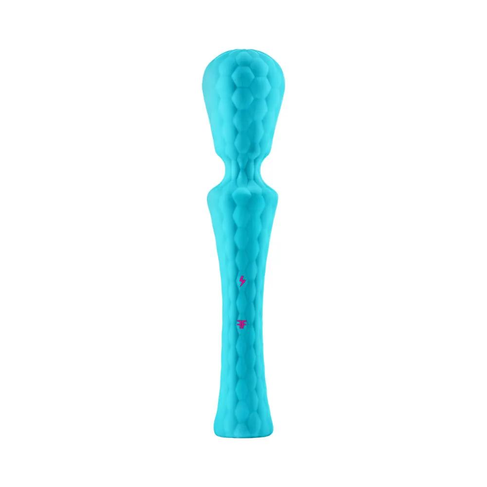FemmeFunn Ultra Wand XL Rechargeable Flexible Textured Silicone Vibrator Turquoise by FemmeFunn