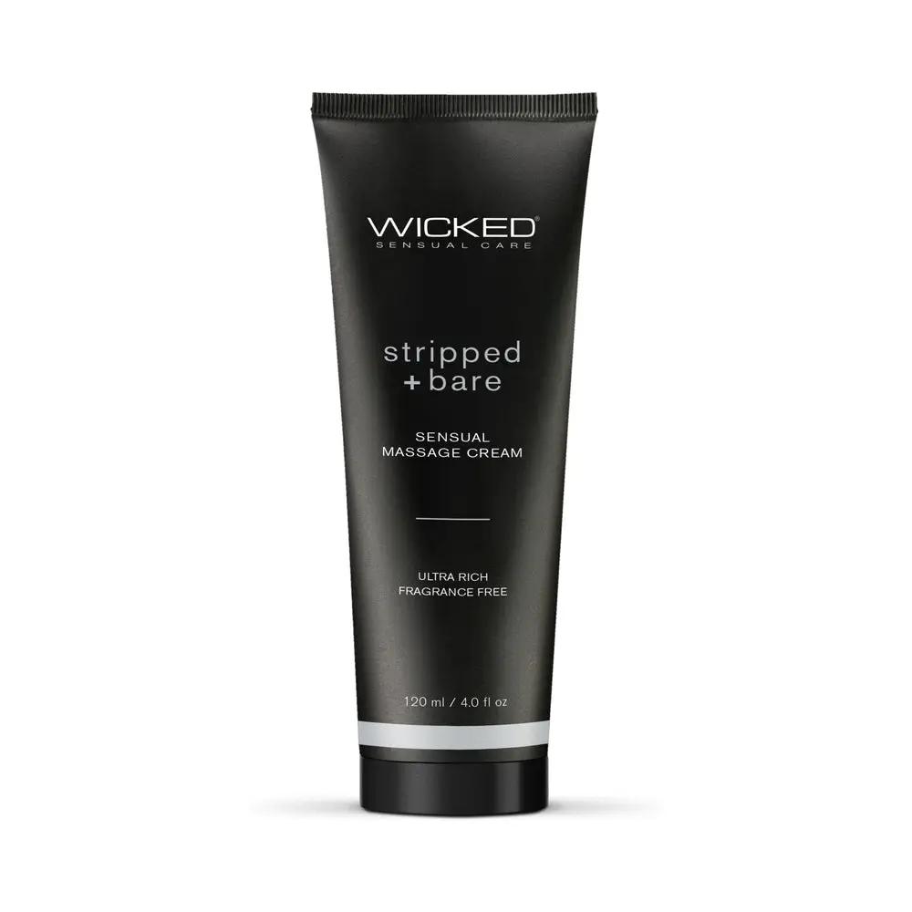 Wicked Stripped + Bare Unscented Sensual Massage Cream 4 oz. by Wicked