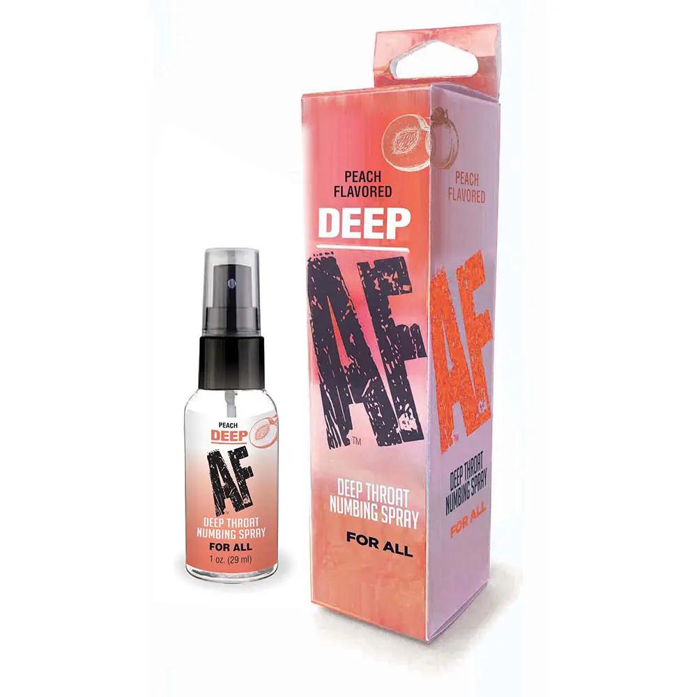 Deep AF Peach Flavored Deep Throat Numbing Spray 1 oz. by Little Genie