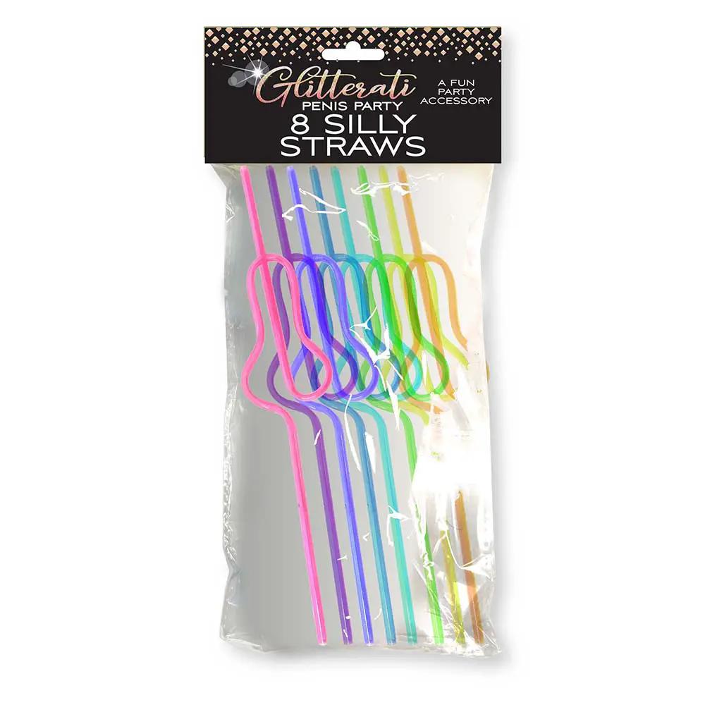 Glitterati Penis Party Silly Straws 8-Pack by Little Genie