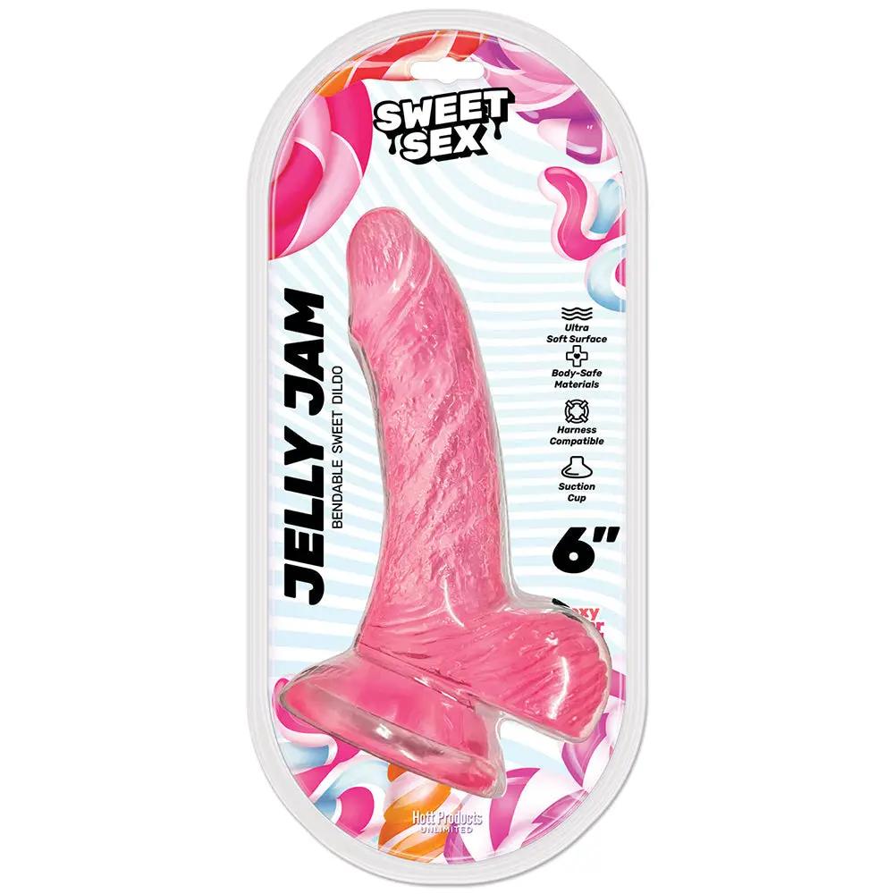 Sweet Sex Jelly Jam Bendable 6 in. Jelly Dildo Pink by Hott Products