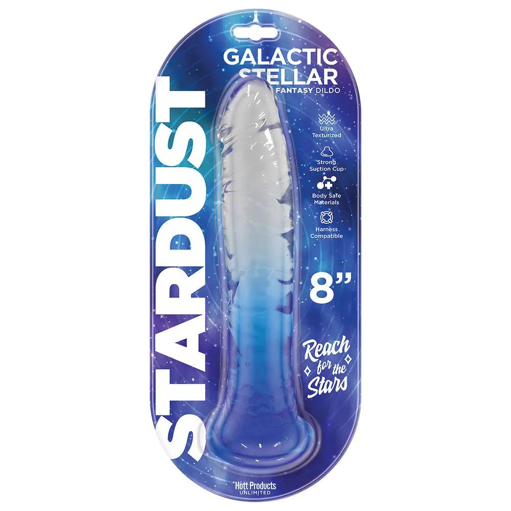 Stardust Galactic Stellar Textured 8 in. Jelly Fantasy Dildo Crystal Blue by Hott Products