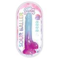 Cotton Candy Sour Baller 7 in. Silicone Dildo Aqua/Purple by Hott Products