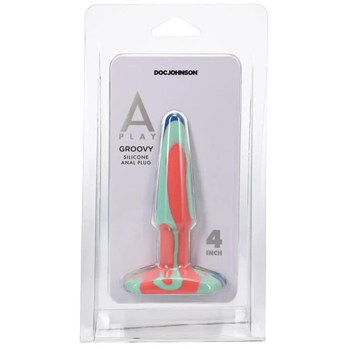 A-Play Groovy 4 in. Silicone Anal Plug Sunrise by Doc Johnson