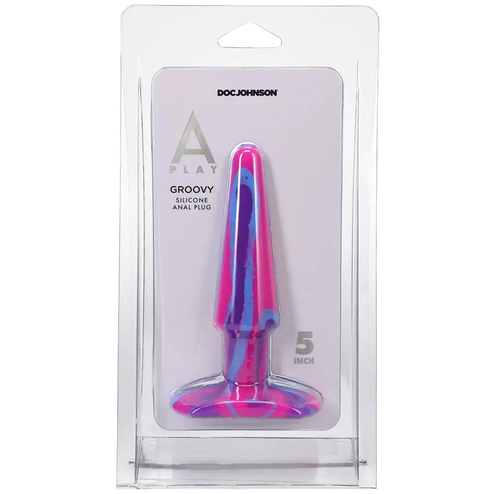 A-Play Groovy 5 in. Silicone Anal Plug Berry by Doc Johnson