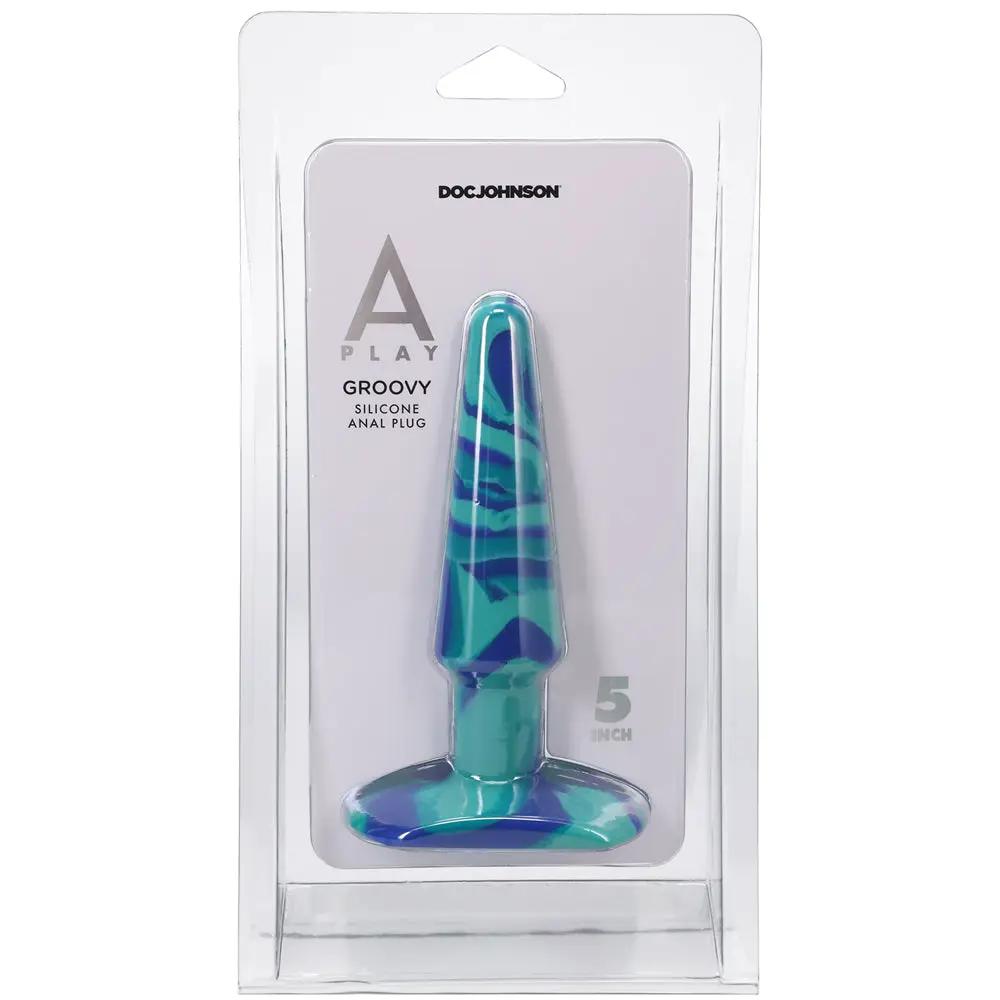 A-Play Groovy 5 in. Silicone Anal Plug Ocean by Doc Johnson