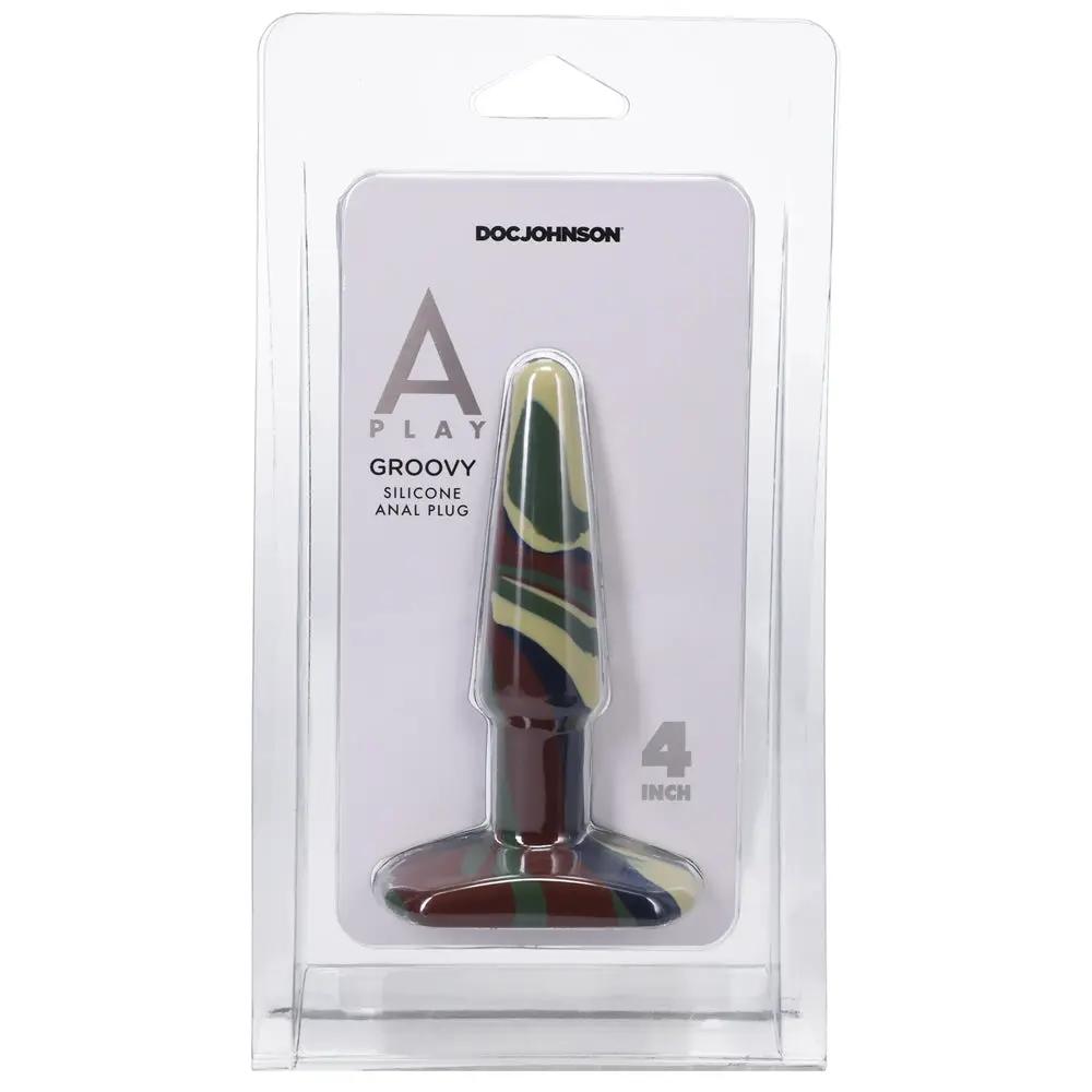 A-Play Groovy 4 in. Silicone Anal Plug Camouflage by Doc Johnson