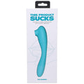 This Product Sucks Rechargeable Bendable Dual Ended Silicone Sucking Clitoral Stimulator & G-Spot Vibrator Teal by Doc Johnson