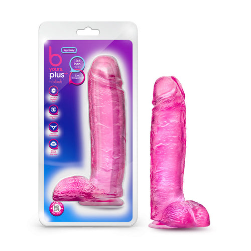 B Yours Plus Big n' Bulky 10.5 in. Dildo with Balls Pink by Blush