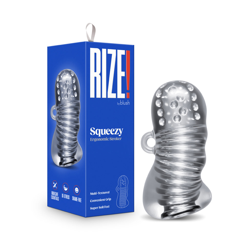 RIZE! Squeezy Ergonomic Stroker Clear by Blush
