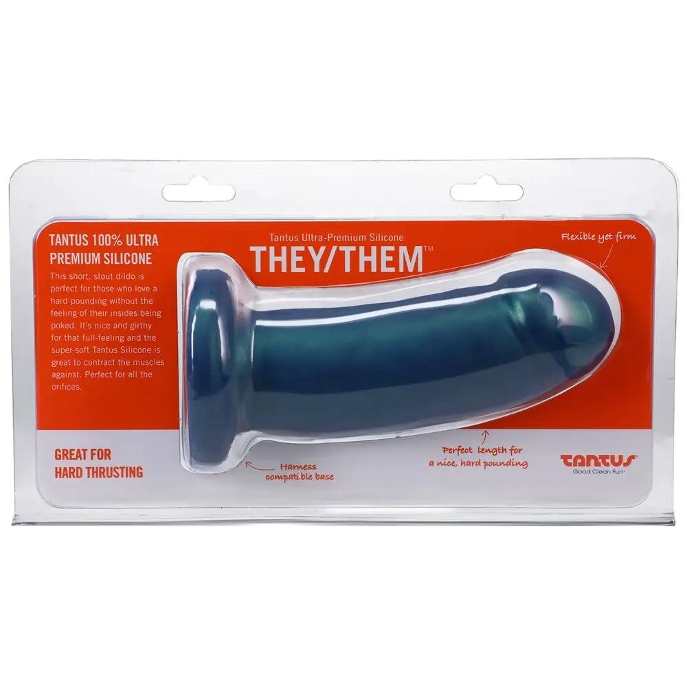 Tantus They/Them 5.5 in. Dildo Soft Malachite by Tantus