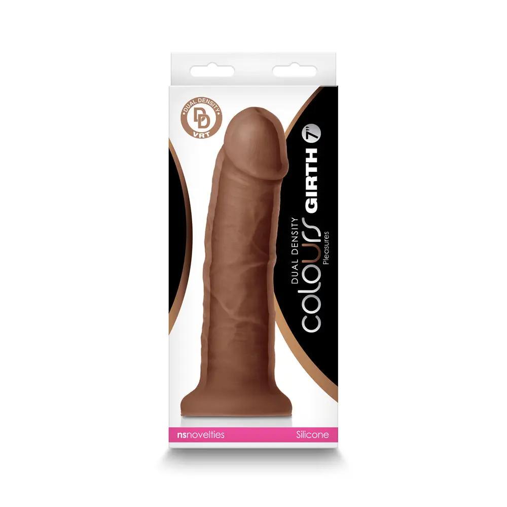 Colours Dual Density Girth 7 in. Dildo Brown by NS Novelties