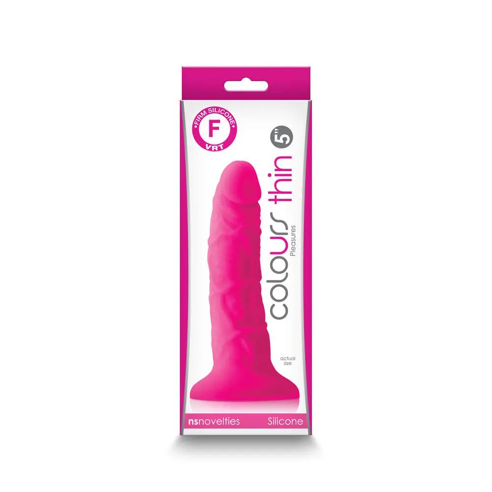 Colours Pleasures Thin 5 in. Dildo Pink by NS Novelties