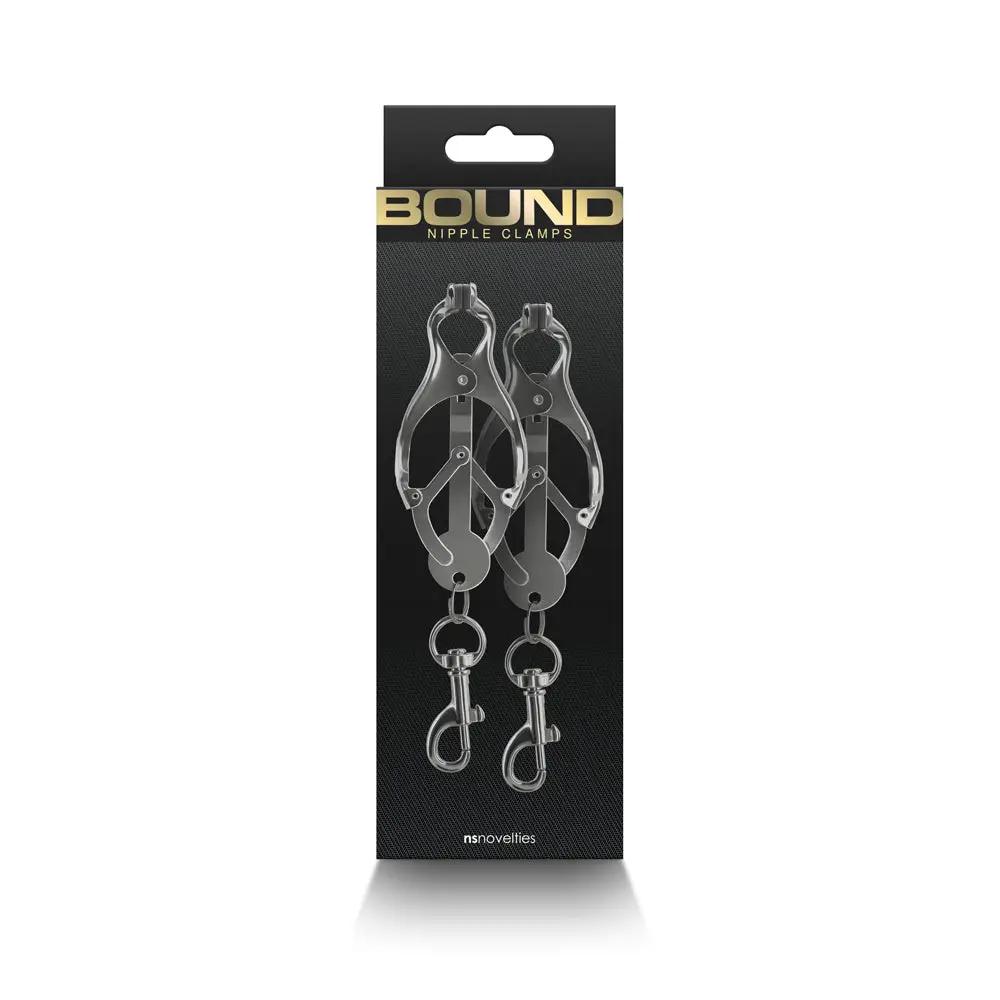 Bound Nipple Clamps C3 Gunmetal by NS Novelties