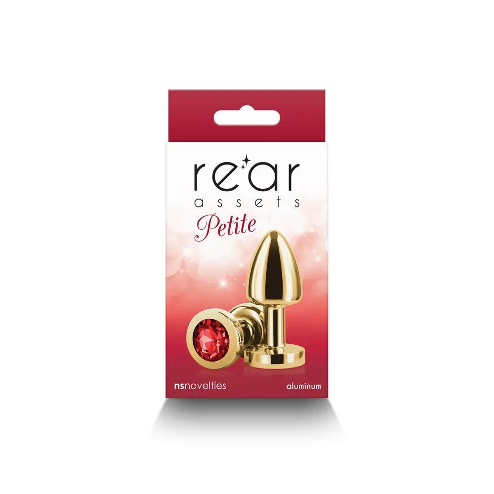 Rear Assets Petite Metal Anal Plug Gold/Red by NS Novelties