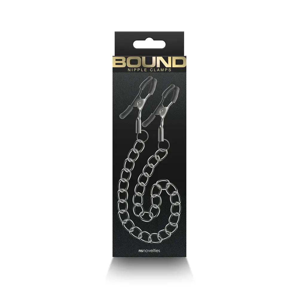 Bound Nipple Clamps DC2 Gunmetal by NS Novelties