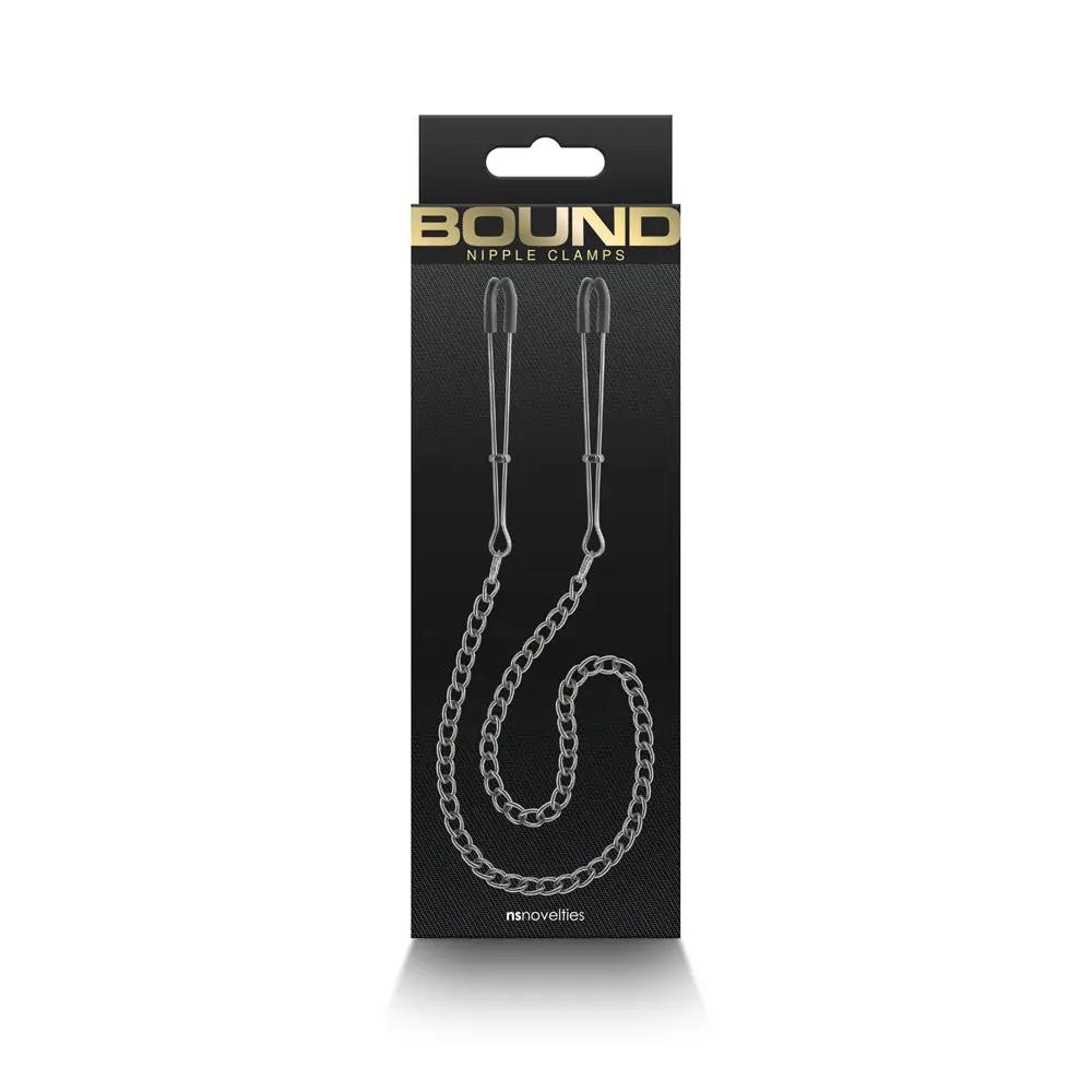 Bound Nipple Clamps DC3 Gunmetal by NS Novelties
