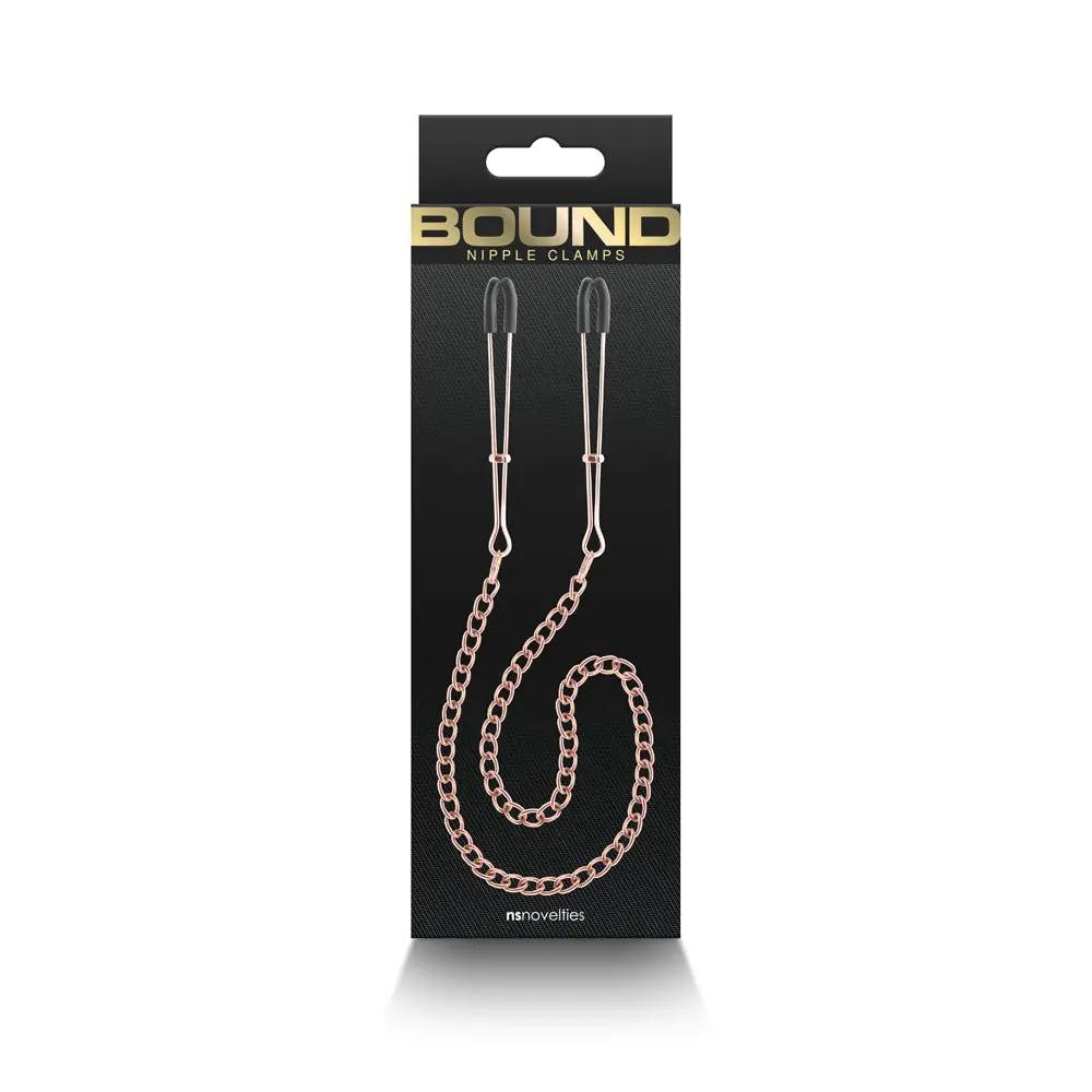 Bound Nipple Clamps DC3 Rose Gold by NS Novelties
