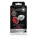 Ouch! Round Gem Butt Plug Small Silver/Ruby Red by Shots