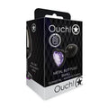 Ouch! Heart Gem Butt Plug Small Gunmetal/Amethyst by Shots