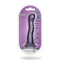 Ouch! Ultra Soft Silicone 7 in. Curvy G-Spot Dildo Metallic Purple by Shots